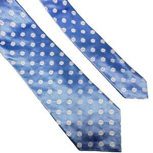 Ike Behar Men's Floral Necktie Hand Tailored Neck‎ Tie 100% Silk Blue 61"